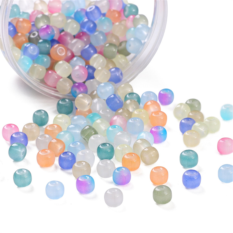 8x7mm Glass Imitation Jade Beads Hand String Apple Handmade Diy Bracelet Necklace Jewelry