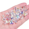 Transparent Ab Colored Peach Heart Beads Faceted Glass Crystal Handmade Diy Bracelet