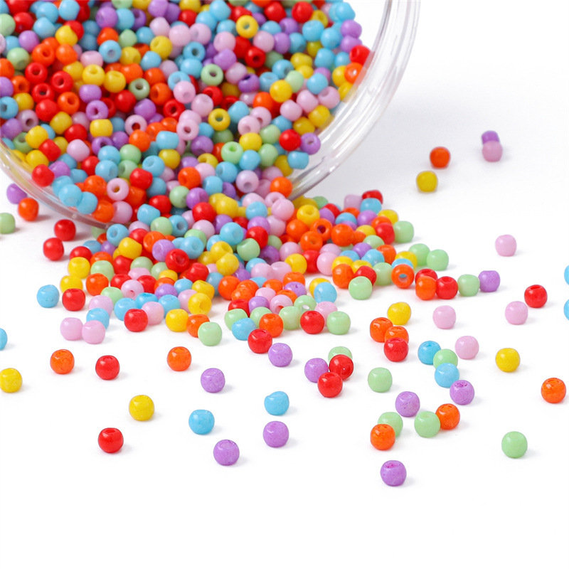 2/3/4mm Super Fine Oil Painting Solid Color Paint Glass Rice Beads Diy Material Handmade
