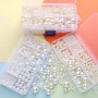 White Perforated/non-perforated Abs Pearl Box Set with 10 Grids Handmade Diy Bracelet