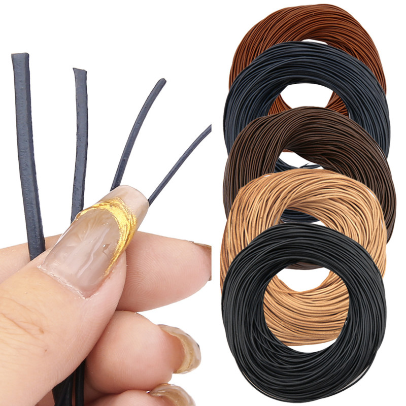 Colorful Round Imitation Cowhide Rope, Handmade Diy Homemade Elastic Hair Ring Bracelet