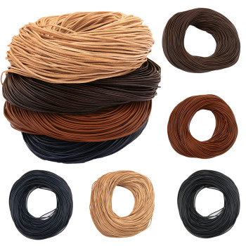 Colorful Round Imitation Cowhide Rope, Handmade Diy Homemade Elastic Hair Ring Bracelet