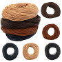 Colorful Round Imitation Cowhide Rope, Handmade Diy Homemade Elastic Hair Ring Bracelet
