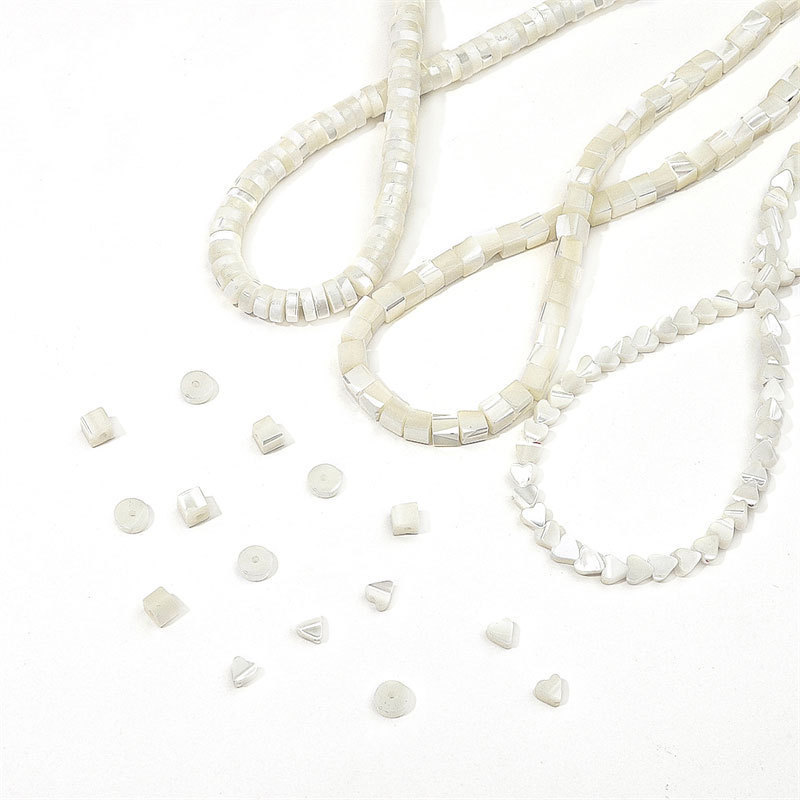 Natural Shell Peach Heart Disc Beads Multi-style Bracelets Necklaces Earrings Versatile