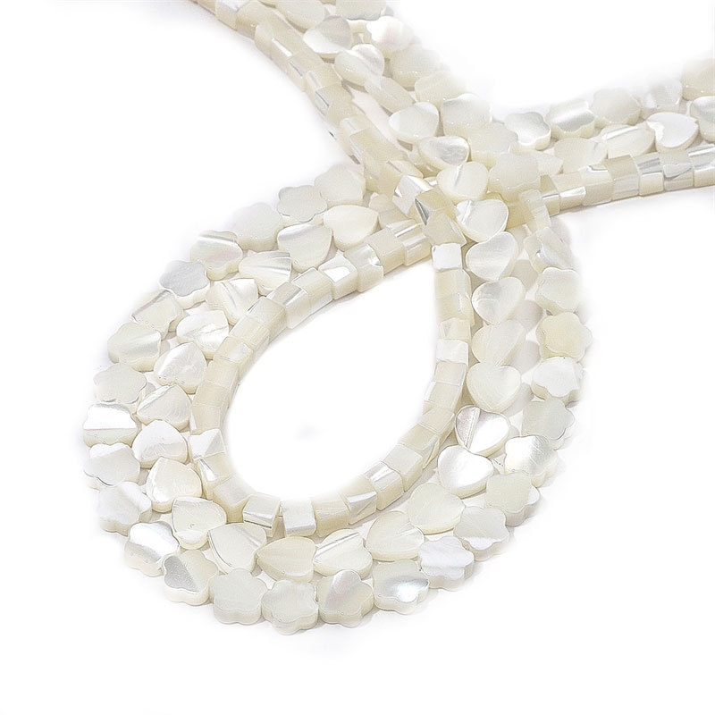 Natural Shell Peach Heart Disc Beads Multi-style Bracelets Necklaces Earrings Versatile