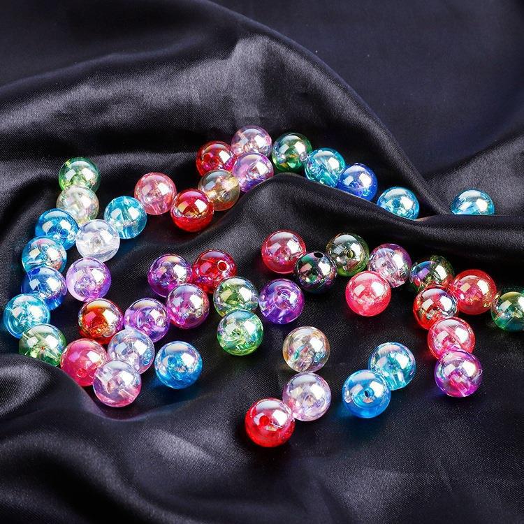 Acrylic Ab Color Round Beads Abs Imitation Pearls Loose Diy Handmade Earrings Bracelet