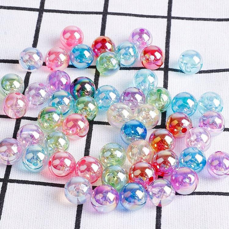 Acrylic Ab Color Round Beads Abs Imitation Pearls Loose Diy Handmade Earrings Bracelet