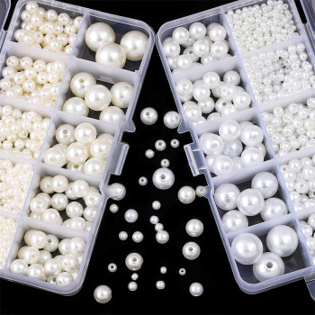 10 Grid 3/4/5/6/8/10/12/14mm Abs Pearl Box Diy Set Beads Handmade Accessories