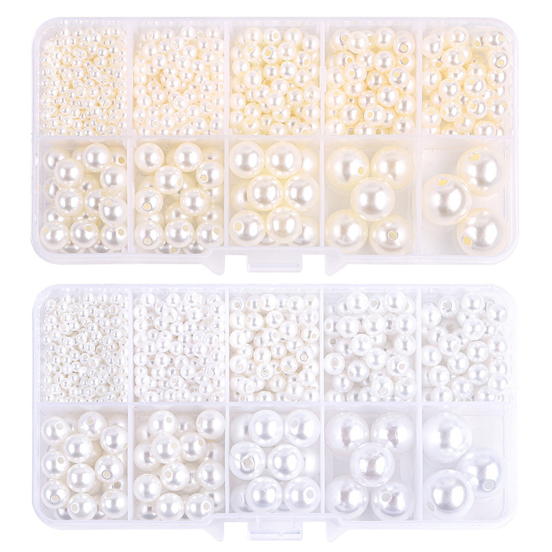 10 Grid 3/4/5/6/8/10/12/14mm Abs Pearl Box Diy Set Beads Handmade Accessories