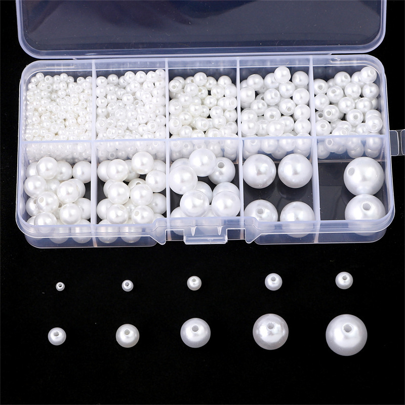 10 Grid 3/4/5/6/8/10/12/14mm Abs Pearl Box Diy Set Beads Handmade Accessories