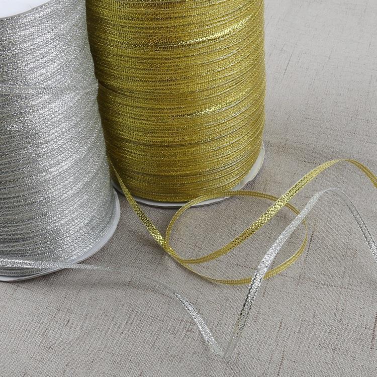 20 Yards/package Colorful Onion Ribbon Gold and Silver Gift Box Packaging Diy Material