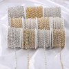 2mm-6mmab Color Encrypted Pearl Claw Chain Rhinestone Gold and Silver Bottom Diamond