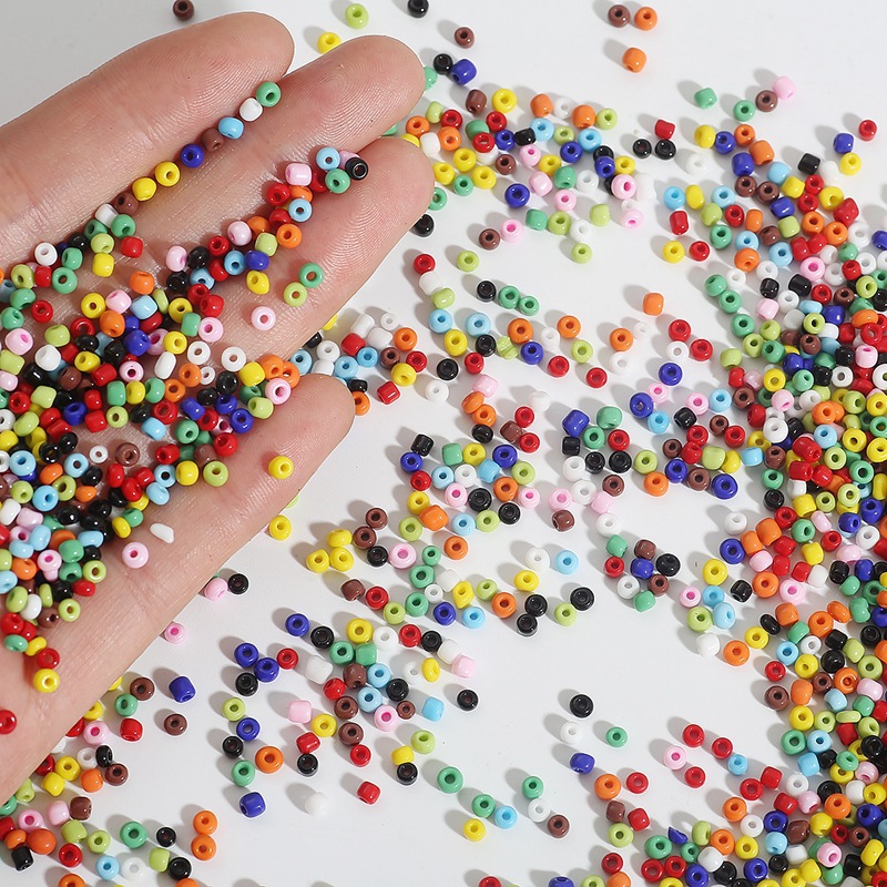 2-4mm Solid Color Rice Beads Glass Loose Handmade Diy Material Jewelry Accessories
