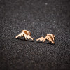 Retro Forest Style Small Fresh Stainless Steel Snow Mountain Peak Earrings Ins Student