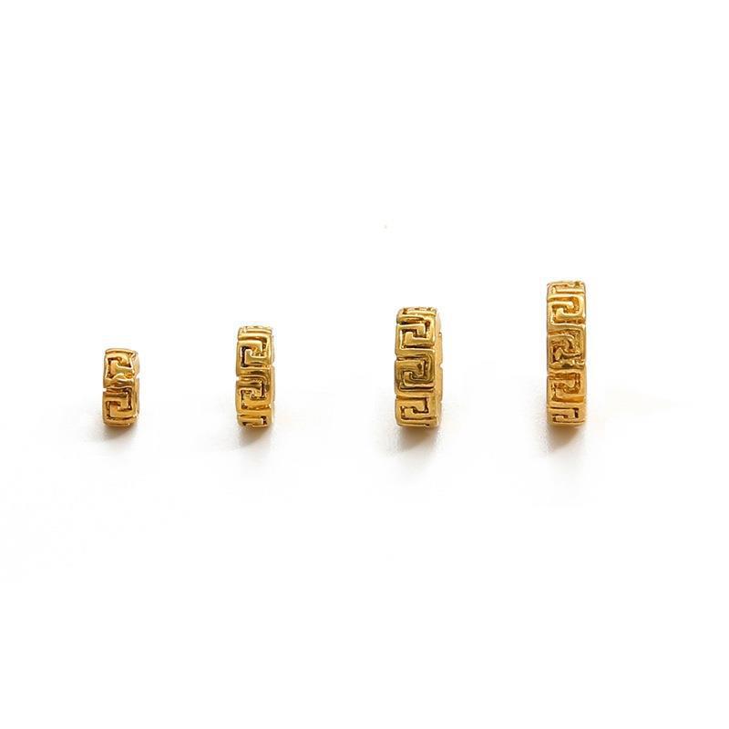 Diy Hand String Cultural Gold Separator with Pattern Ancient Method 24k Spacer Copper