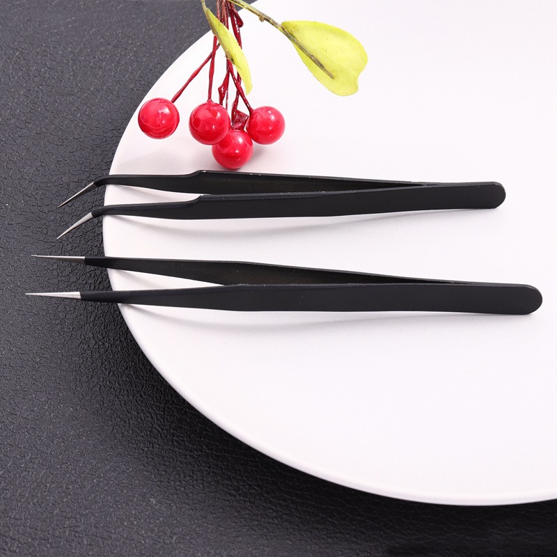 Stainless Steel Anti-magnetic and Anti-static Straight-head Elbow Precision Tweezers