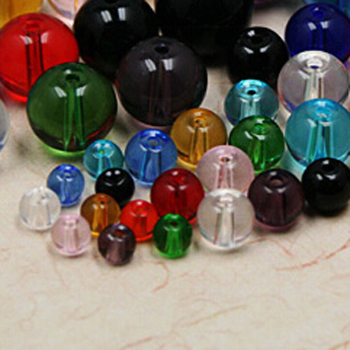 4/6/8/10/12mm Glass Glossy Crystal Round Beads Loose Handmade Diy Bracelet Necklace Ear