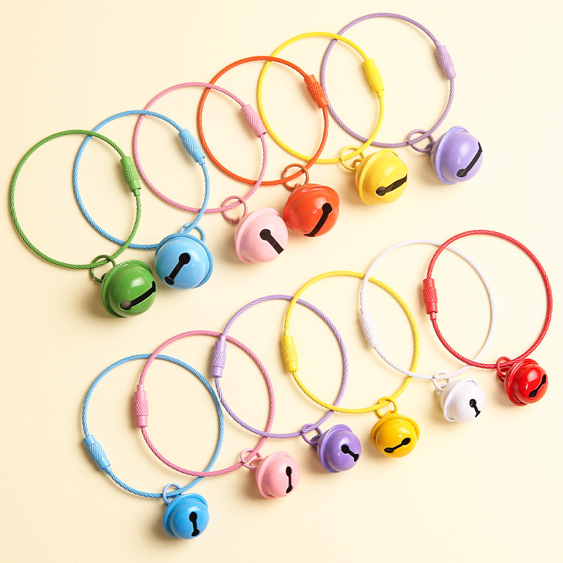 10 Candy-colored Bell Keychains, Colorful Painted Steel Wire Rings, Student Schoolbag