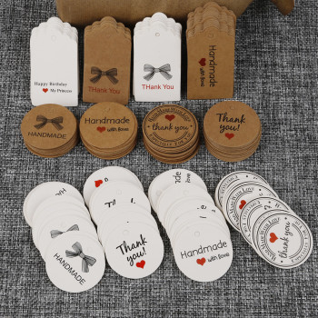 350g White Cardboard Jewelry Kraft Card Round Tag Gift Handmade Diy Material Accessories