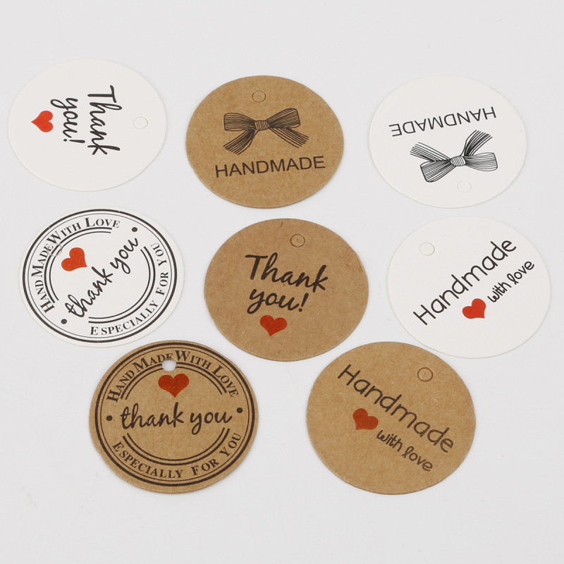 350g White Cardboard Jewelry Kraft Card Round Tag Gift Handmade Diy Material Accessories