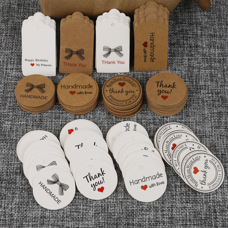 350g White Cardboard Jewelry Kraft Card Round Tag Gift Handmade Diy Material Accessories