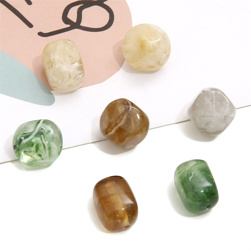 Acrylic Imitation Amber Halo-dyed Rectangular Beads Loose Hand String Diy Handmade