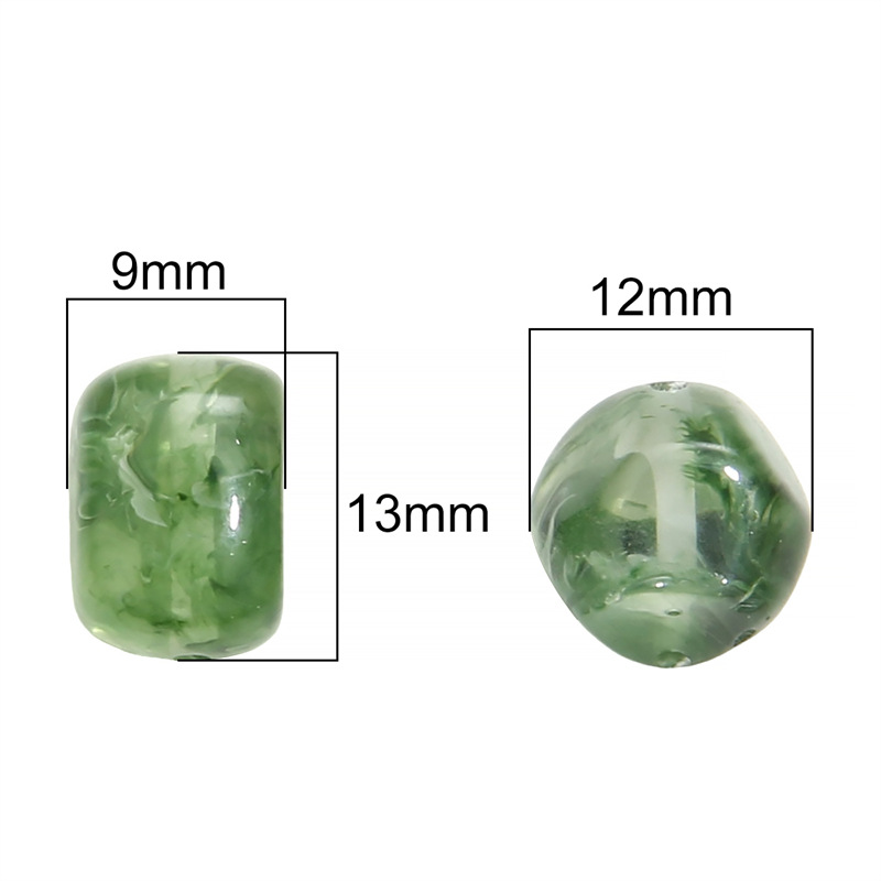 Acrylic Imitation Amber Halo-dyed Rectangular Beads Loose Hand String Diy Handmade
