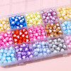 Acrylic Two-color Beads Love Loose Bracelet Necklace Handmade Diy Beaded Jewelry