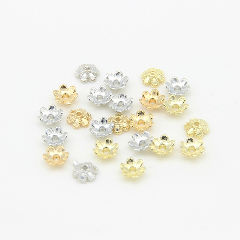 Alloy Small Plum Blossom Flower Receptacle Accessories Diy Petals Beads Spacers Pad