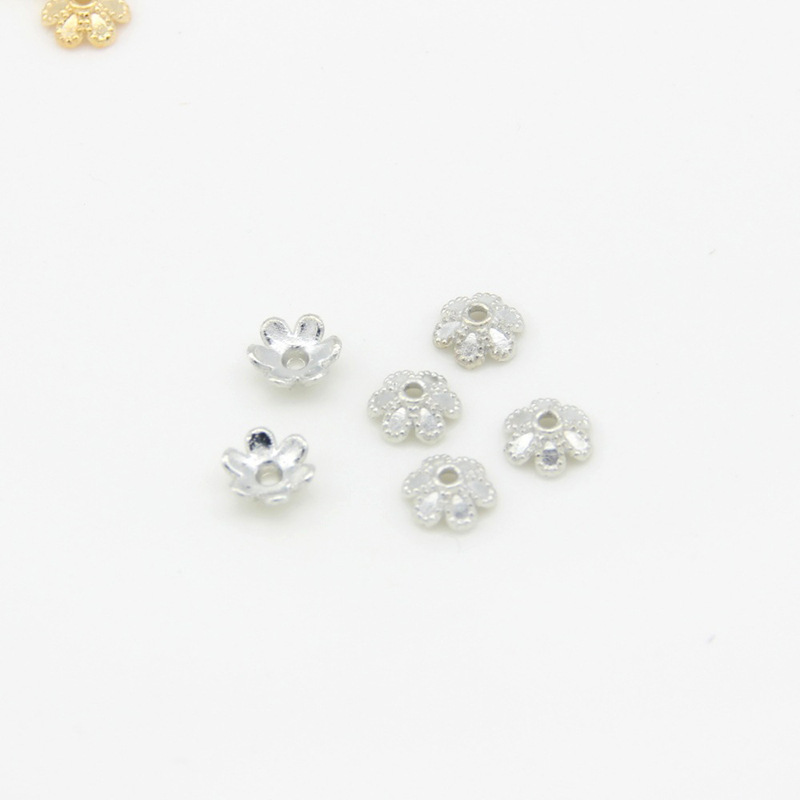 Alloy Small Plum Blossom Flower Receptacle Accessories Diy Petals Beads Spacers Pad