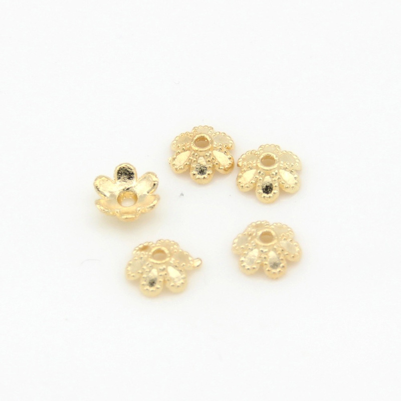 Alloy Small Plum Blossom Flower Receptacle Accessories Diy Petals Beads Spacers Pad