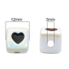 Acrylic Plated Color Drop Oil Square Four-sided Love Three-dimensional Beads Diy Handmade