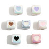 Acrylic Plated Color Drop Oil Square Four-sided Love Three-dimensional Beads Diy Handmade