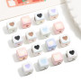 Acrylic Plated Color Drop Oil Square Four-sided Love Three-dimensional Beads Diy Handmade