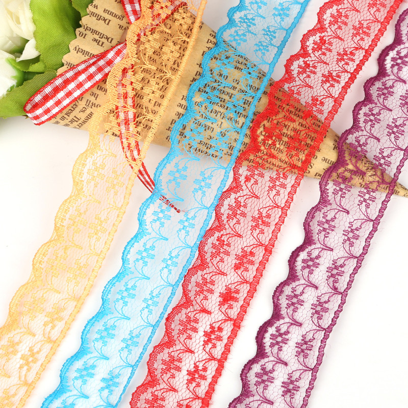 2cm Non-elastic Lace Diy Crafts Rope Colorful Wedding Wide Roll Tape Clothing Accessories