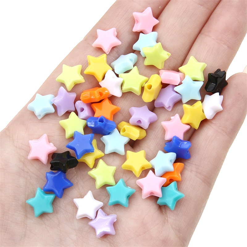 10mm Acrylic Solid Color Five-pointed Star Beads Scattered Handmade Diy Bracelet Necklace