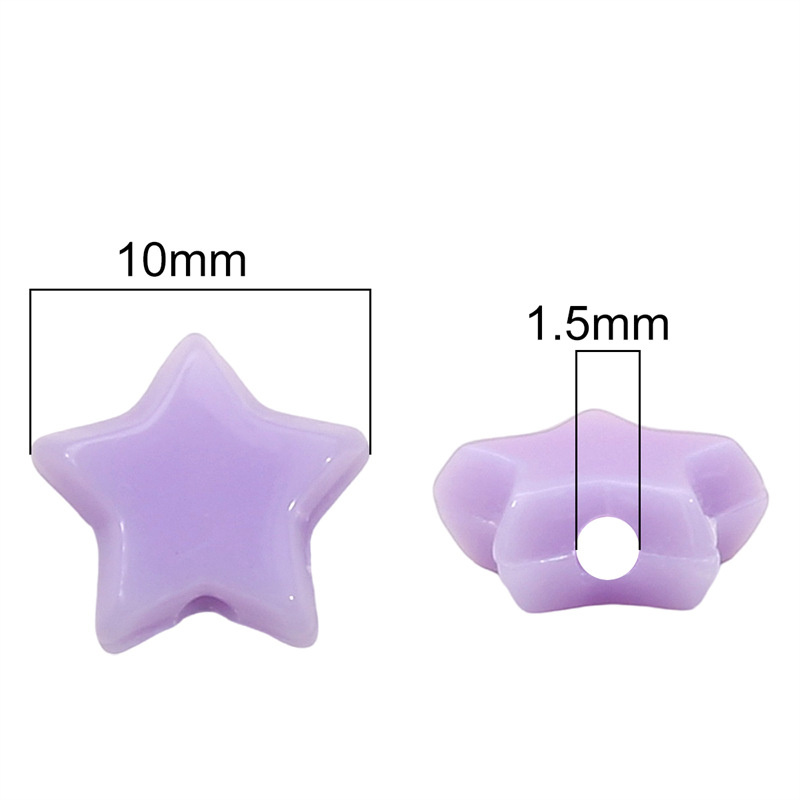 10mm Acrylic Solid Color Five-pointed Star Beads Scattered Handmade Diy Bracelet Necklace
