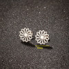 2025 New Fashion Sweet Earrings Stainless Steel Cute Hollow Forest Daisy Flower Ready