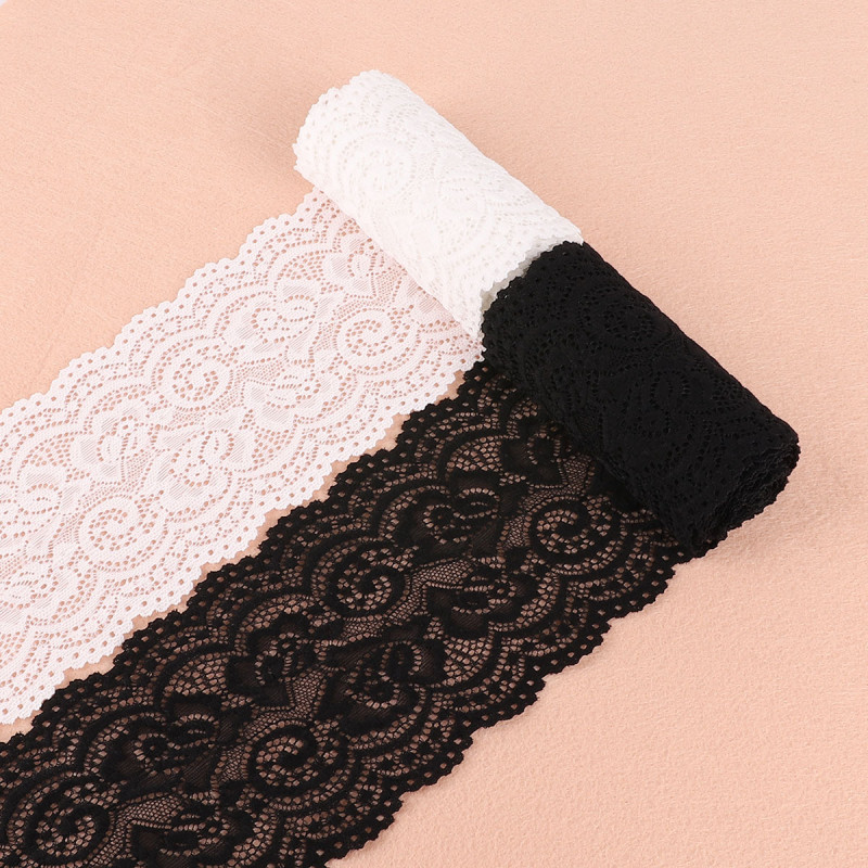 Black and White Elastic Lace Ribbon Handmade Diy Homemade Clothing Accessories Material