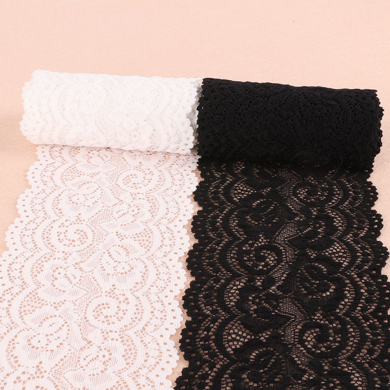 Black and White Elastic Lace Ribbon Handmade Diy Homemade Clothing Accessories Material