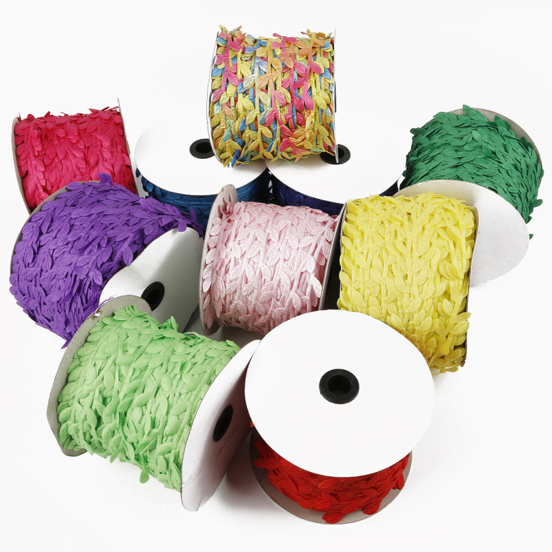 10 Meters Colorful Polyester Cloth Leaf Lace Ornaments Handmade Diy Decoration Home