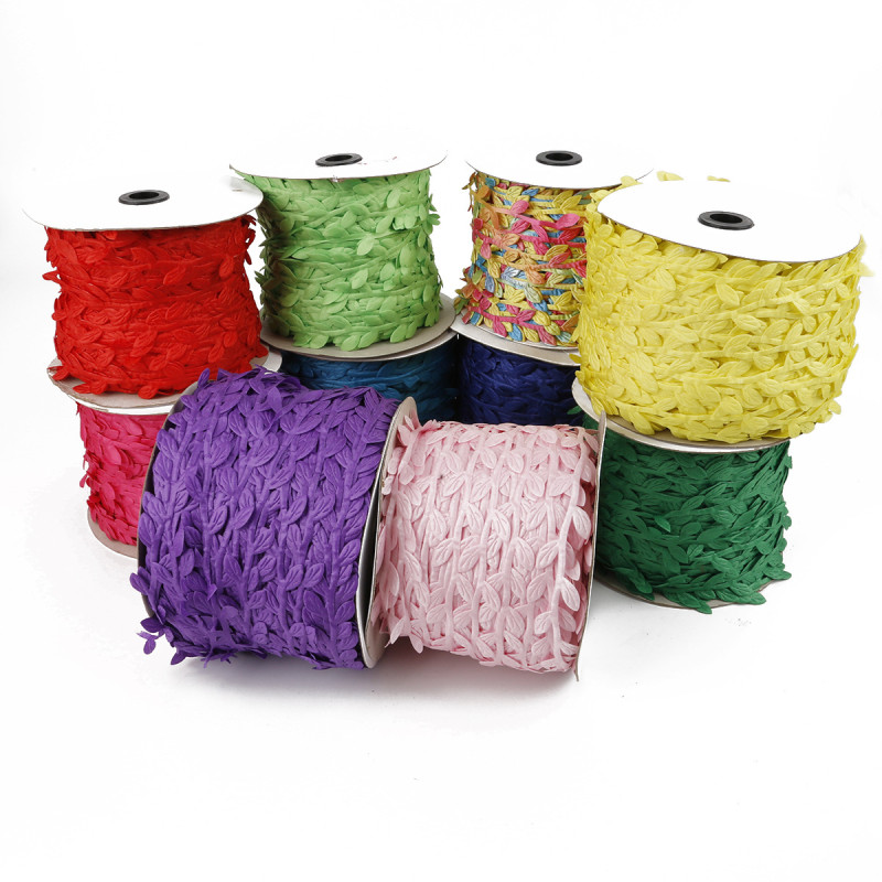 10 Meters Colorful Polyester Cloth Leaf Lace Ornaments Handmade Diy Decoration Home