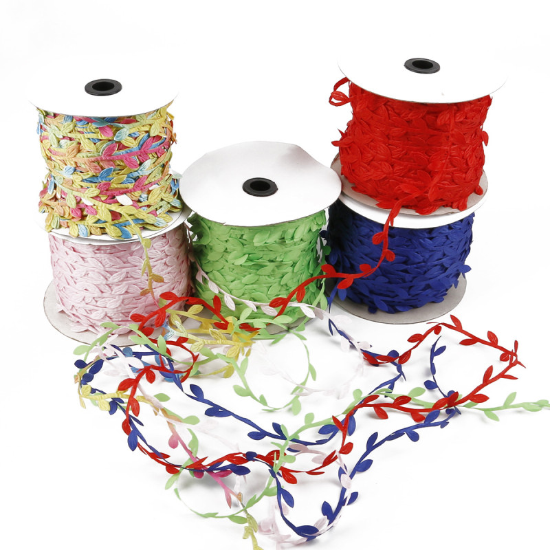 10 Meters Colorful Polyester Cloth Leaf Lace Ornaments Handmade Diy Decoration Home
