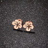 New Fashion Temperament Stainless Steel Hollow Small Fresh Flowers Simple Earrings Ear