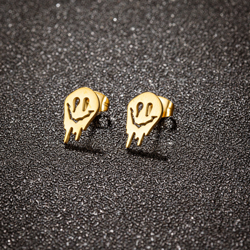 European and American Fashion New Stainless Steel Halloween Ghost Earrings Ins Funny