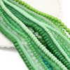 Glass Green Transparent Solid Color Round Beads Crystal Wheel Bamboo Handmade Diy