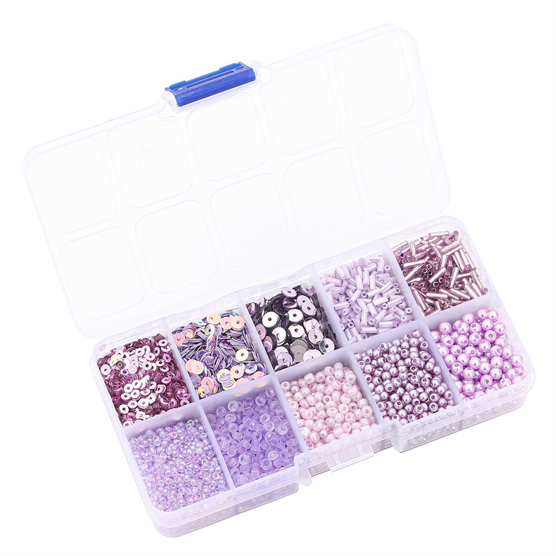 8/10/12/15 Grid Set Box Rice Beads Sequins Imitation Pearl Material Diy Handmade Necklace