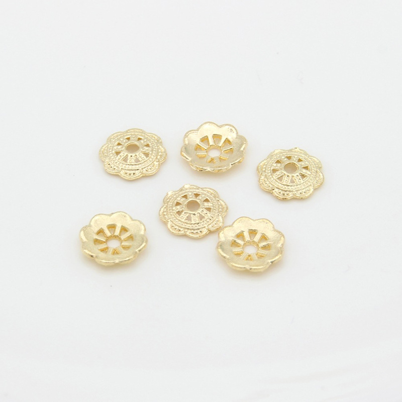 Alloy Flower Holder Hollow Bead Separator Cap Cap Pearl Spacer Gasket Electroplating