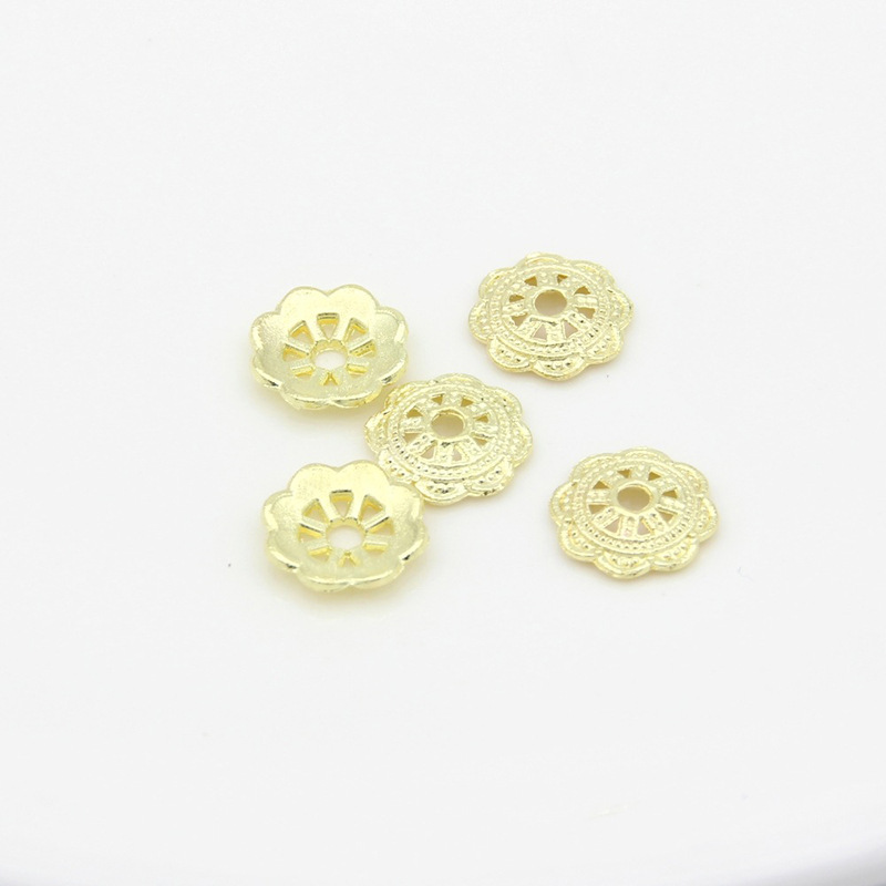 Alloy Flower Holder Hollow Bead Separator Cap Cap Pearl Spacer Gasket Electroplating