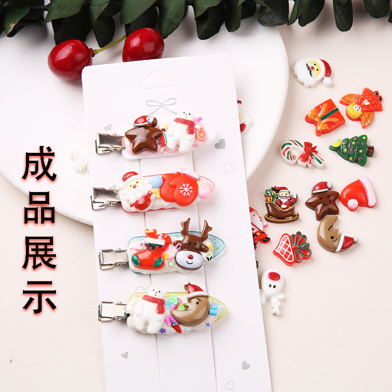 Christmas Series Resin New Hot Selling Santa Claus Tree Snowflake Diy Ornaments